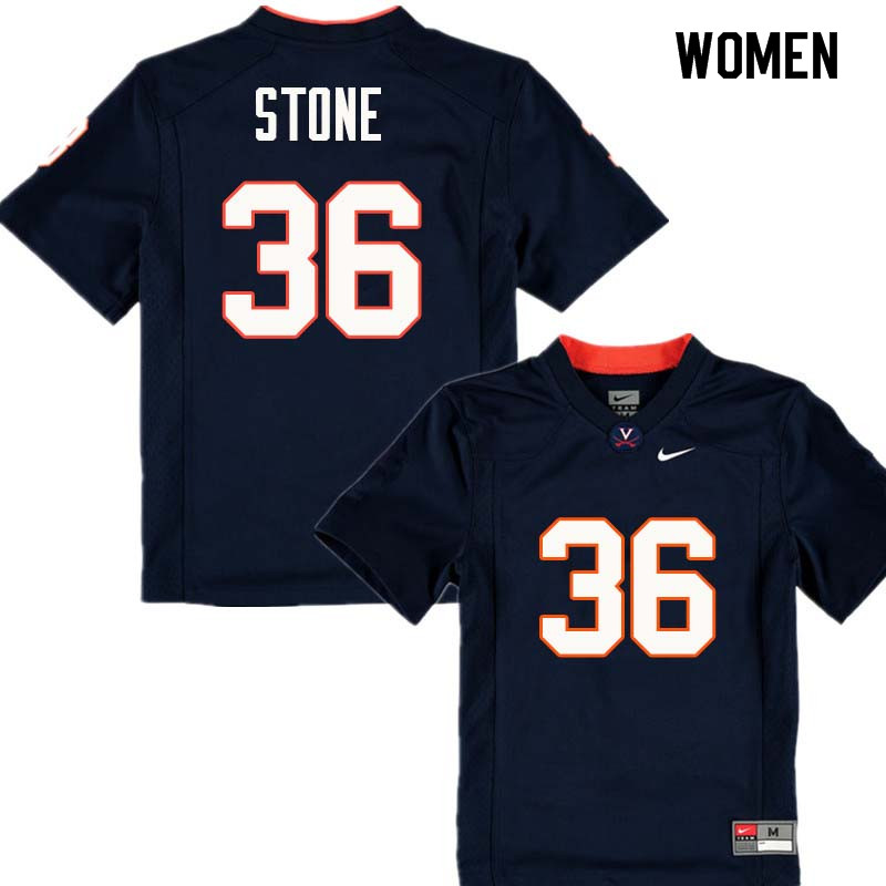 Women #36 Lindell Stone Virginia Cavaliers College Football Jerseys Sale-Navy